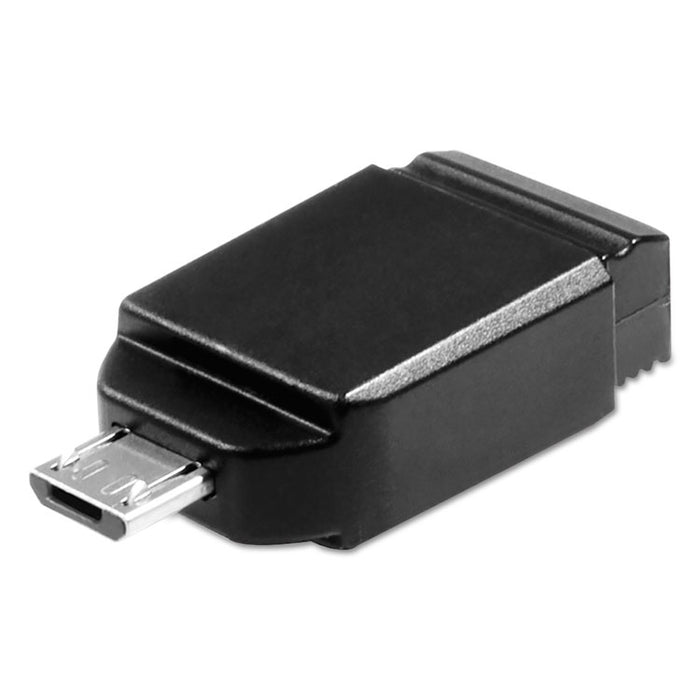 Store 'n' Stay Nano USB Flash Drive with USB OTG Micro Adapter, 16 GB, Black