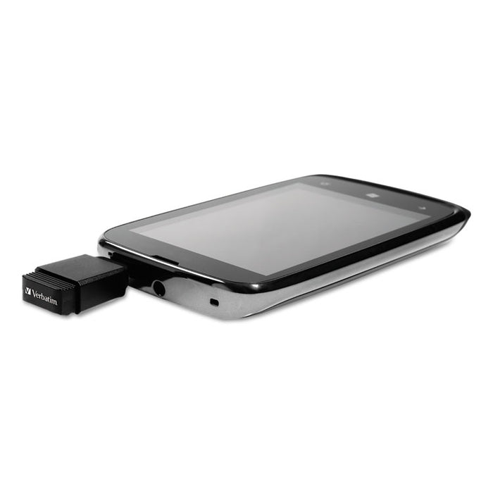 Store 'n' Stay Nano USB Flash Drive with USB OTG Micro Adapter, 16 GB, Black