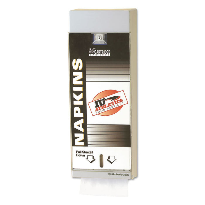 Mega Cartridge Napkin System Dispenser, 8 3/4 x 6 3/8 x 23 1/4, Gray