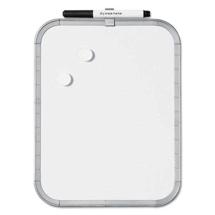 Magnetic Dry Erase Board, 11 x 14, White Plastic Frame