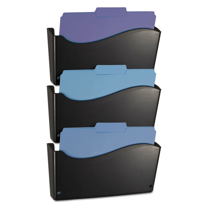 2200 Series Wall File System, Letter, Black, 3/Pack