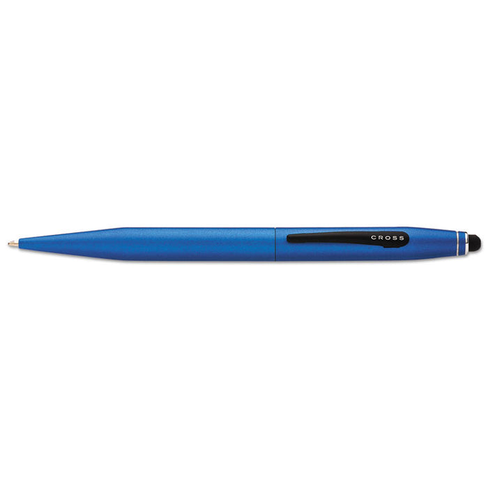 Tech 2 Retractable Ballpoint Pen/Stylus Gift Box, 0.7mm, Black Ink, Blue Barrel