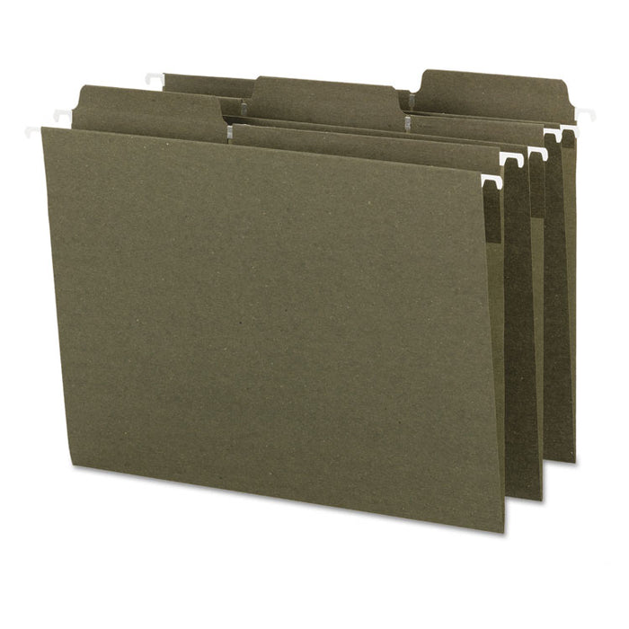FasTab Hanging Folders, Letter Size, 1/3-Cut Tabs, Standard Green, 20/Box