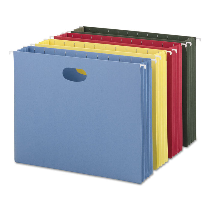 Hanging Pockets with Full-Height Gusset, Letter Size, Assorted, 4/Pack