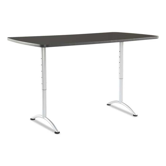 ARC Sit-to-Stand Tables, Rectangular Top, 36w x 72d x 30-42h, Graphite/Silver