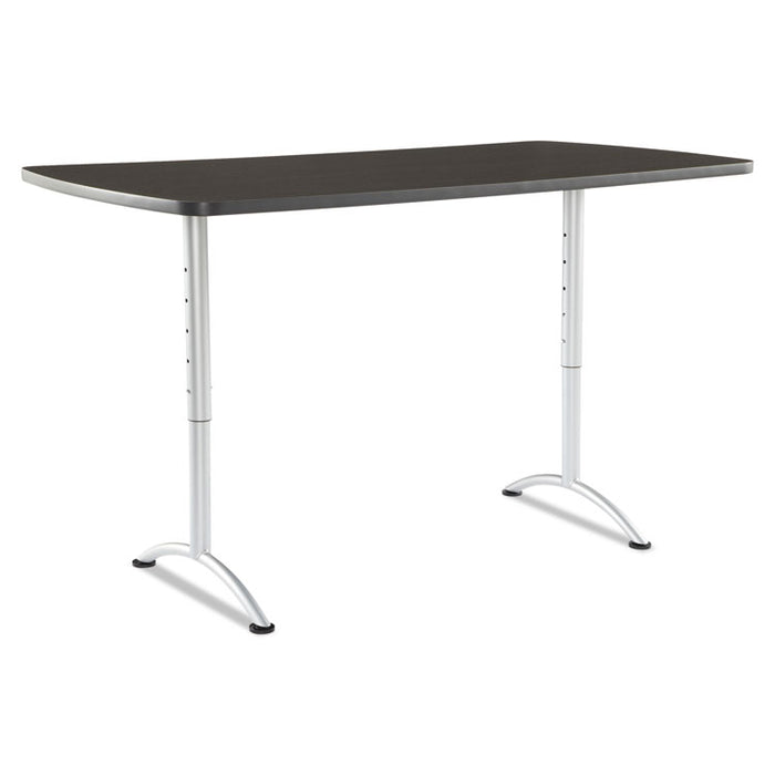 ARC Adjustable-Height Table, Rectangular Top, 36 x 72 x 30 to 42 High, Gray Walnut/Silver