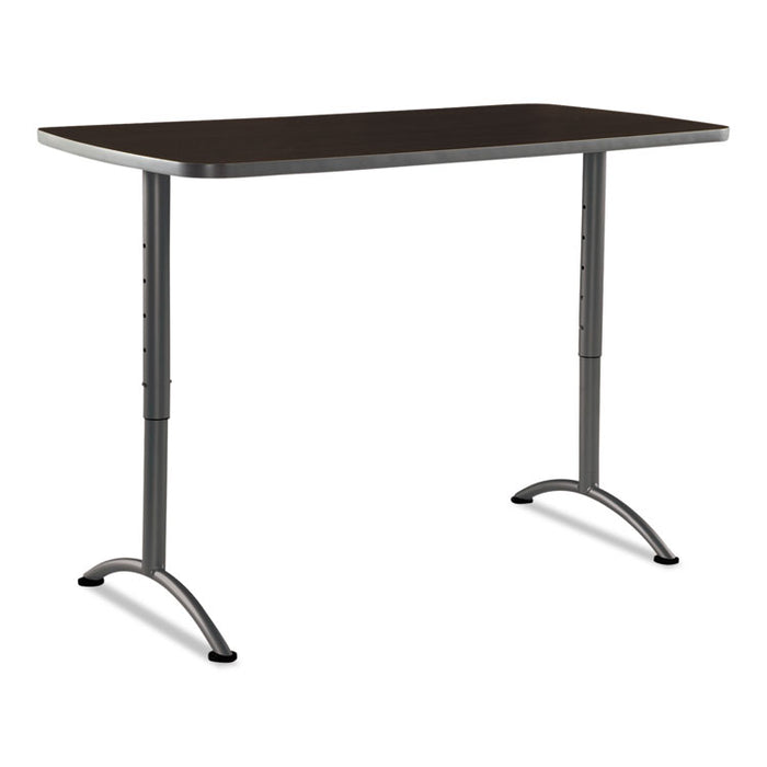 ARC Sit-to-Stand Tables, Rectangular Top, 30w x 60d x 30-42h, Walnut/Gray