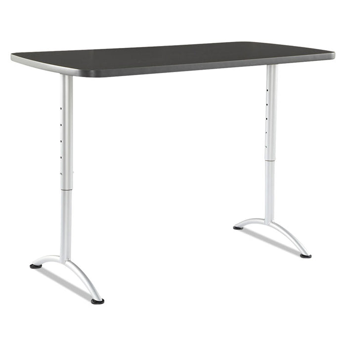 ARC Adjustable-Height Table, Rectangular Top, 60 x 30 x 30 to 42 High, Graphite/Silver