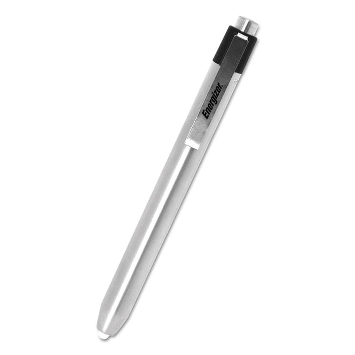 LED Pen Light, 2 AAA Batteries (Included), Silver/Black