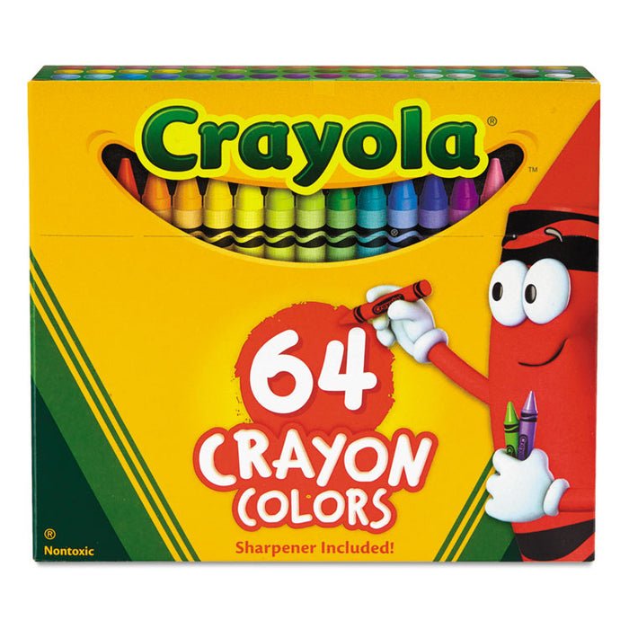 Classic Color Crayons in Flip-Top Pack with Sharpener, 64 Colors