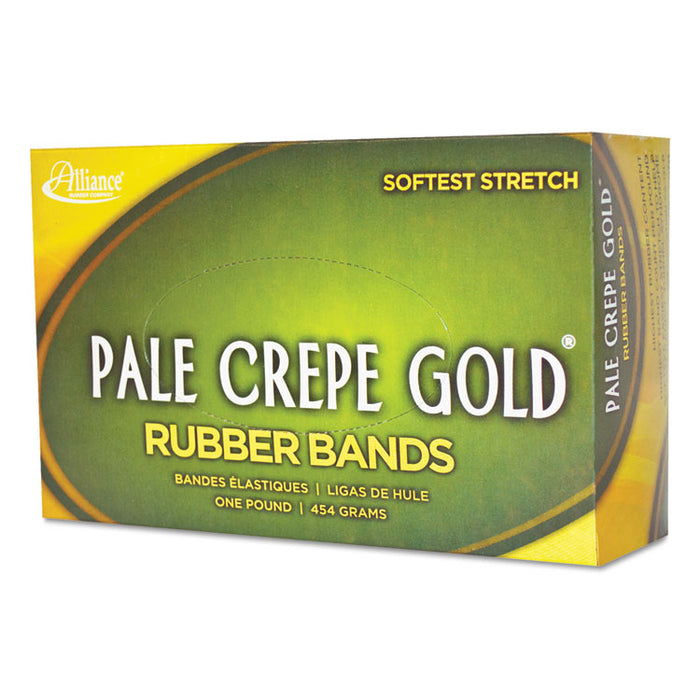 Pale Crepe Gold Rubber Bands, Size 117B, 0.06" Gauge, Crepe, 1 lb Box, 300/Box