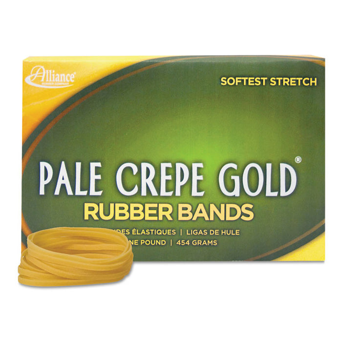 Pale Crepe Gold Rubber Bands, Size 33, 0.04" Gauge, Golden Crepe, 1 lb Box, 970/Box