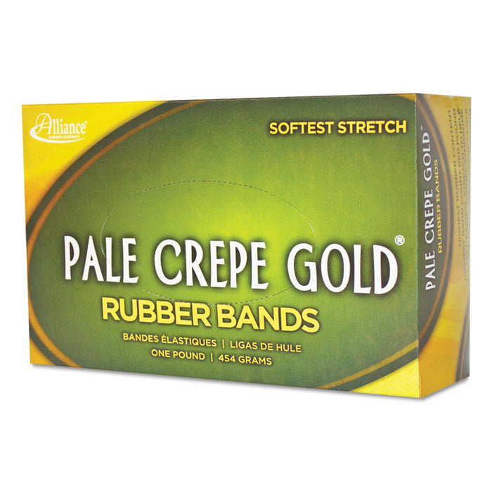 Pale Crepe Gold Rubber Bands, Size 19, 0.04" Gauge, Crepe, 1 lb Box, 1,890/Box