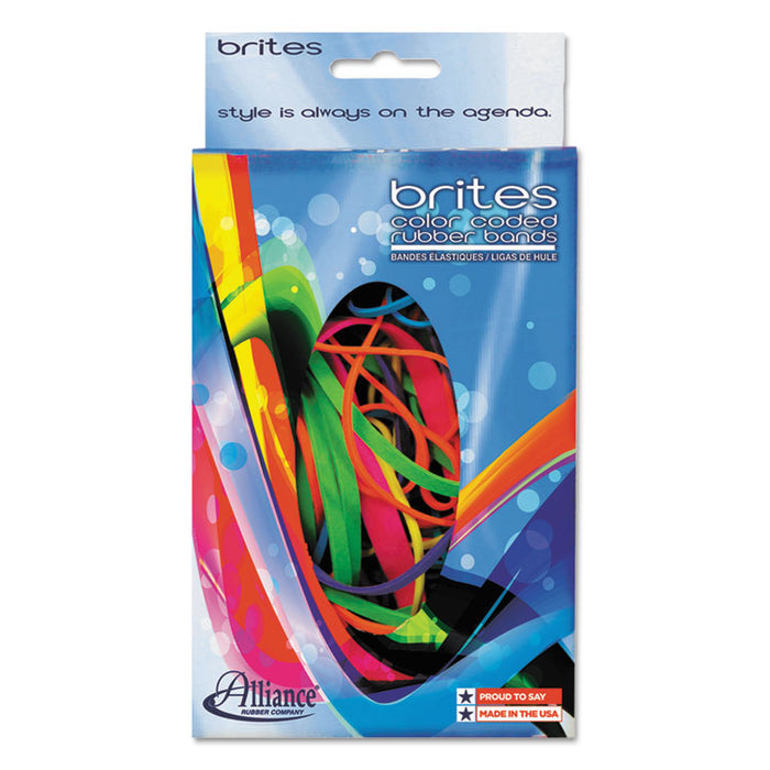 Brites Pic-Pac Rubber Bands, Size 54 (Assorted), 0.04" Gauge, Assorted Colors, 1.5 oz Box, Band-Count Varies