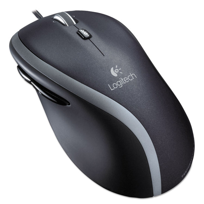 M500 Corded Mouse, USB 2.0, Right Hand Use, Black/Silver