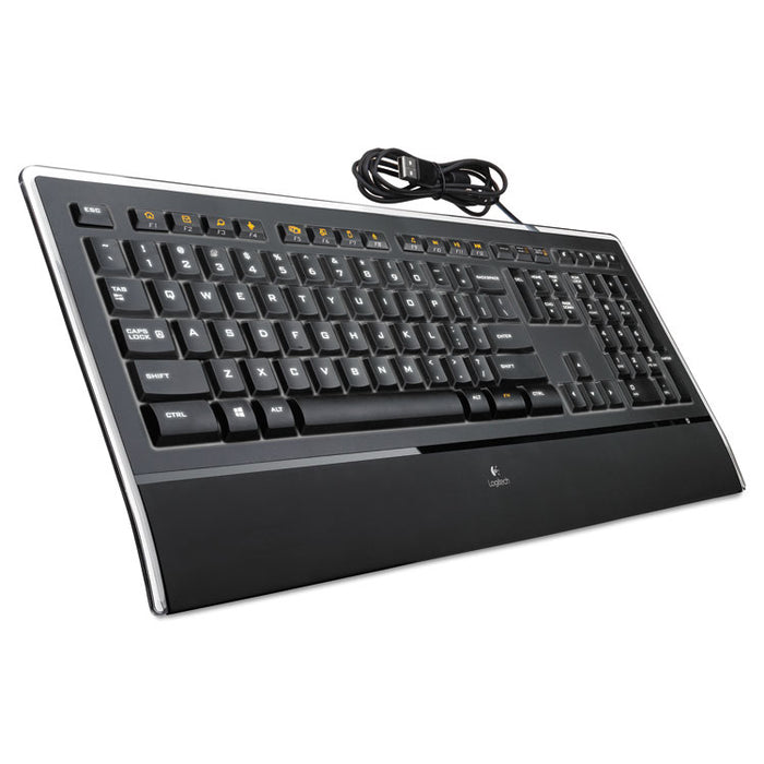 K740 Illuminated Wired Keyboard, USB, Black
