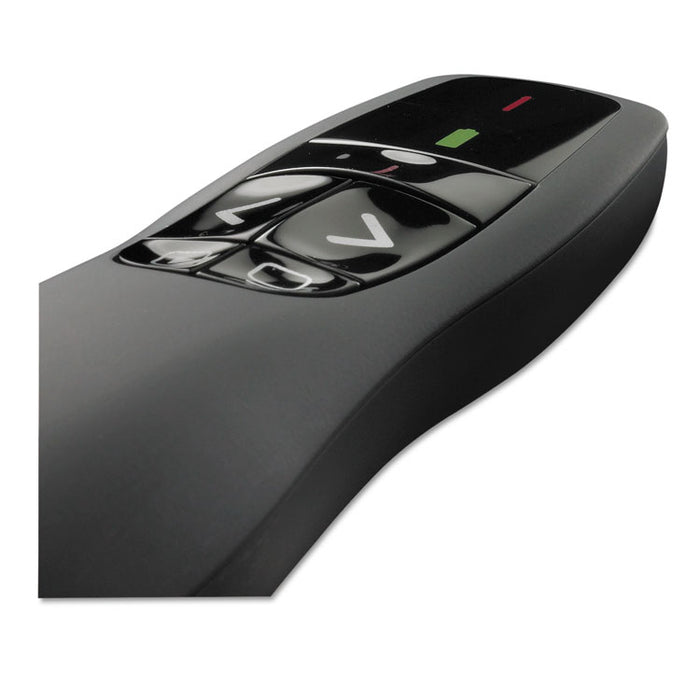 R400 Wireless Presentation Remote with Laser Pointer, 50 ft. Range, Matte Black