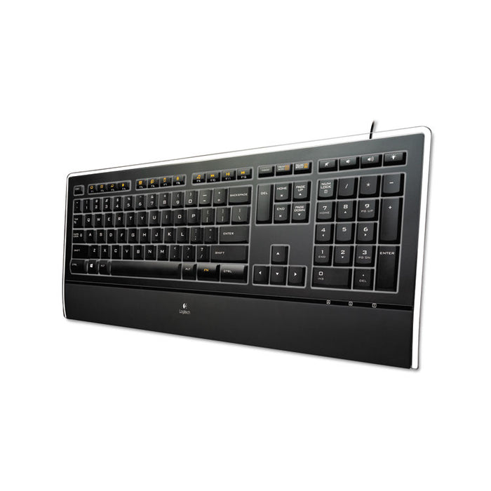K740 Illuminated Wired Keyboard, USB, Black