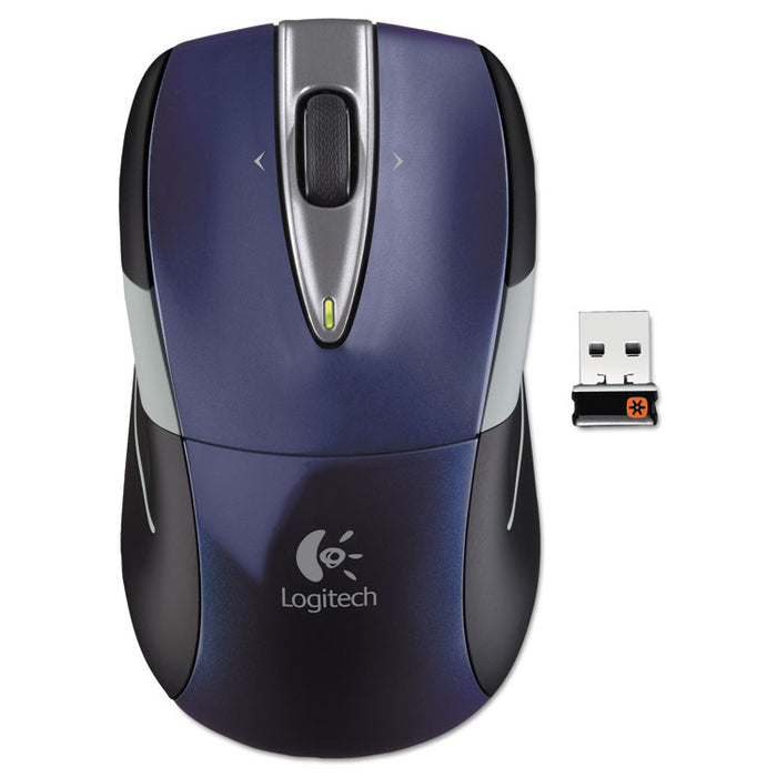 M525 Wireless Mouse, 2.4 GHz Frequency/33 ft Wireless Range, Left/Right Hand Use, Blue