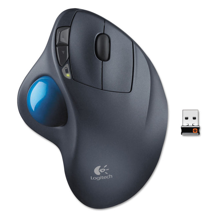 M570 Wireless Trackball, 2.4 GHz Frequency/30 ft Wireless Range, Right Hand Use, Black/Blue
