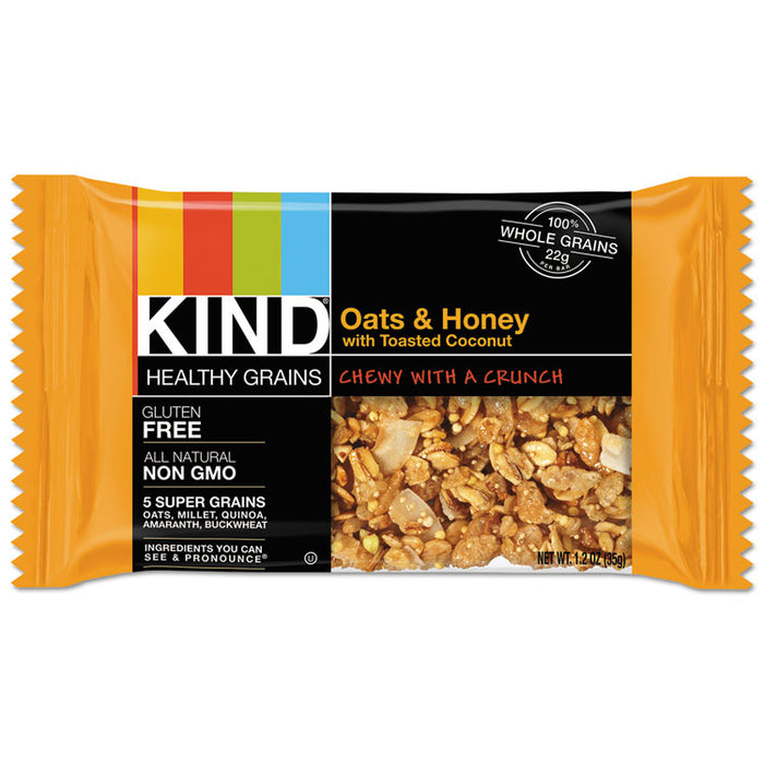 Healthy Grains Bar, Oats and Honey with Toasted Coconut, 1.2 oz, 12/Box