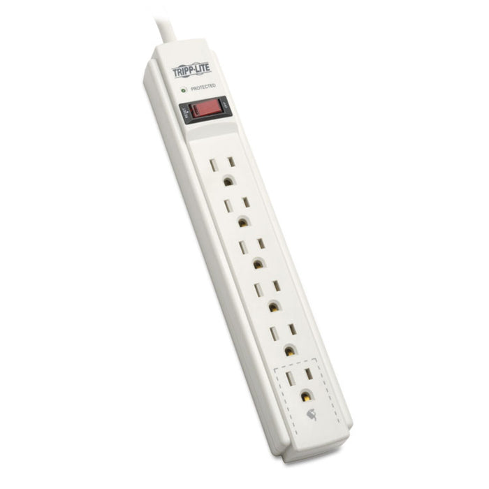 Protect It! Surge Protector, 6 Outlets, 6 ft Cord, 790 Joules, Light Gray