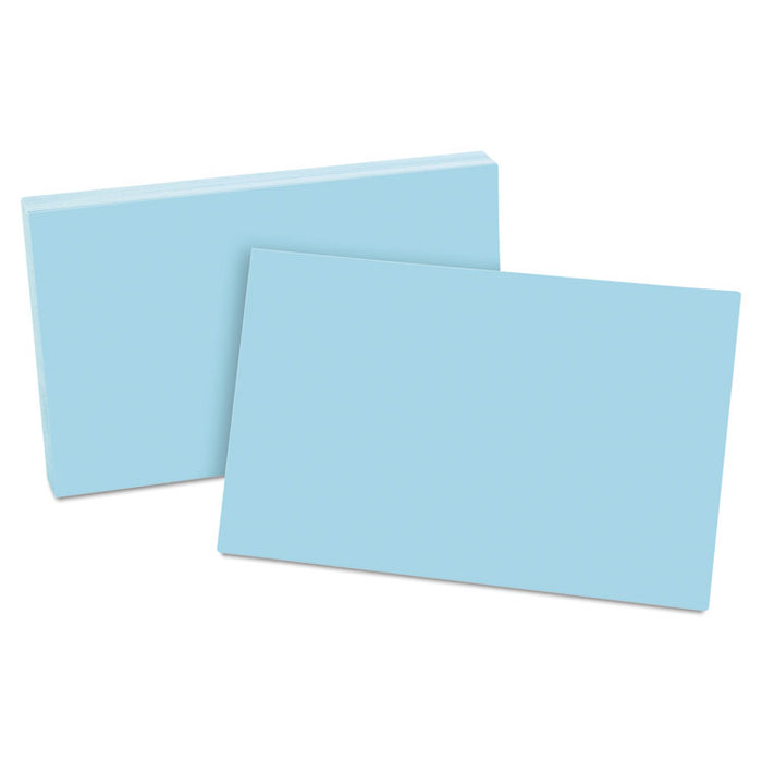Unruled Index Cards, 5 x 8, Blue, 100/Pack