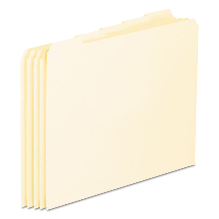 Blank Top Tab File Guides, 1/5-Cut Top Tab, Blank, 8.5 x 11, Manila, 100/Box