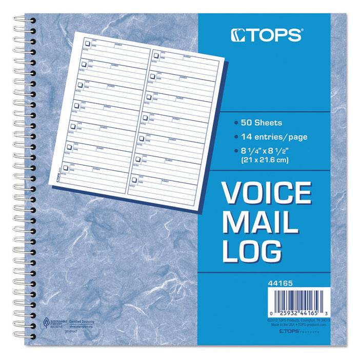 Voice Mail Log Book, 8 1/2 X 8-1/4, 1,400-Message Book