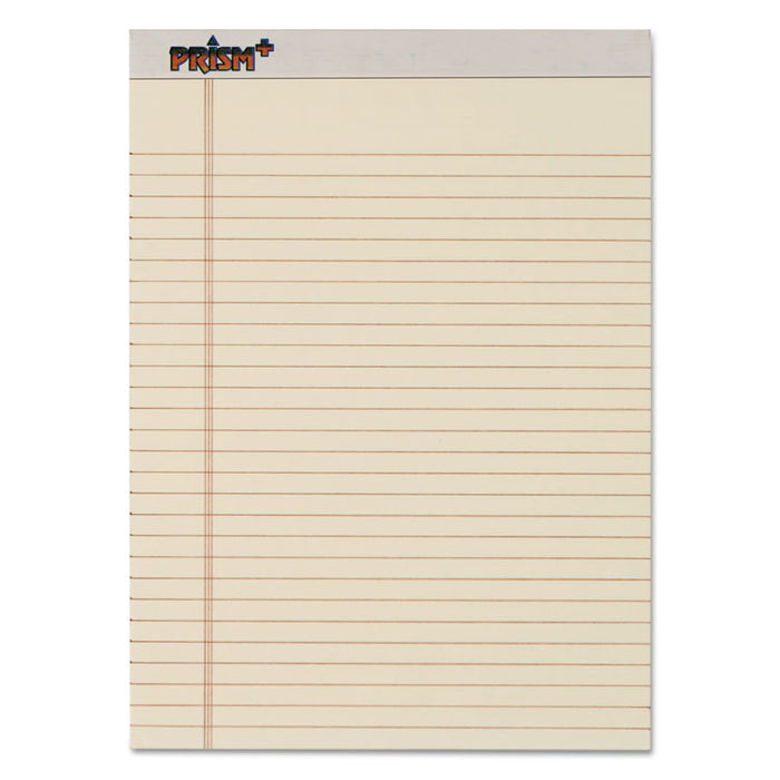 Prism + Colored Writing Pads, Wide/Legal Rule, 8.5 x 11.75, Ivory, 50 Sheets, 12/Pack