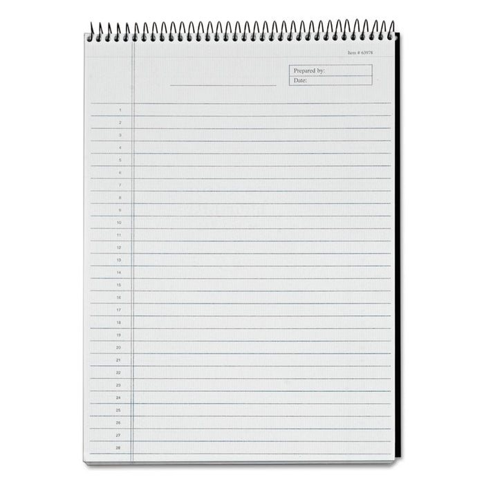 Docket Diamond Top-Wire Ruled Planning Pad, Wide/Legal Rule, Black Cover, 60 White 8.5 x 11.75 Sheets