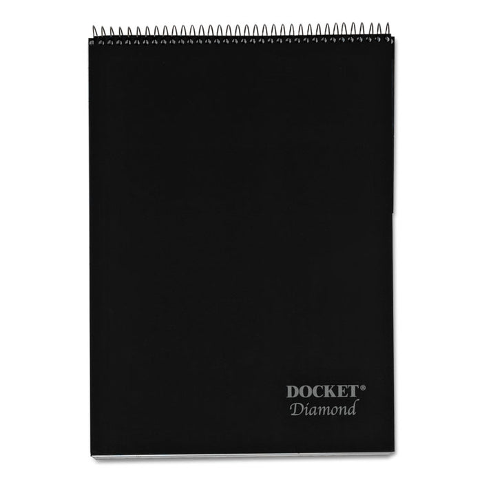 Docket Diamond Top-Wire Ruled Planning Pad, Wide/Legal Rule, Black Cover, 60 White 8.5 x 11.75 Sheets