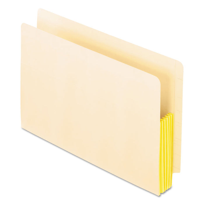 Manila Drop Front Shelf File Pockets with Rip-Proof-Tape Gusset Top, 5.25" Expansion, Legal Size, Manila, 10/Box
