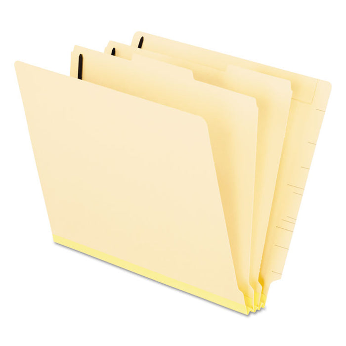 Manila End Tab Classification Folders, 2 Dividers, Letter Size, Manila, 10/Box