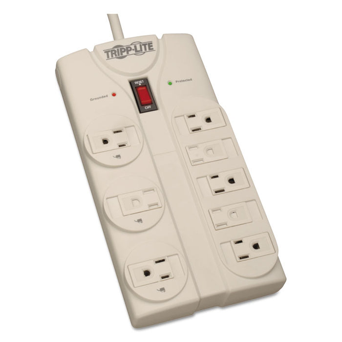 Protect It! Surge Protector, 8 Outlets, 8 ft. Cord, 1440 Joules, Light Gray