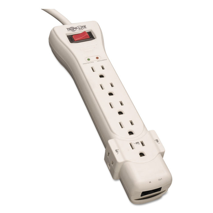 Protect It! Surge Protector, 7 Outlets, 15 ft Cord, 2520 Joules, Light Gray