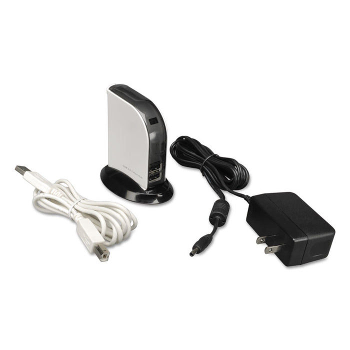 USB 2.0 Hub, 7 Ports, Black/White