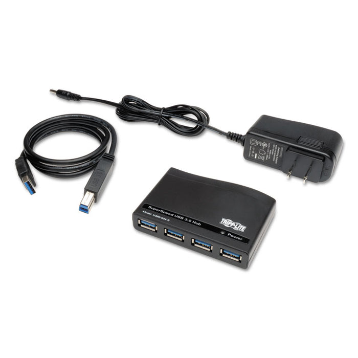 USB 3.0 SuperSpeed Hub, 4 Ports, Black