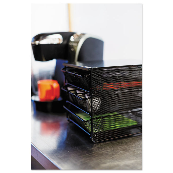 3 Drawer Hospitality Organizer, 7 Compartments, 11.5 x 8.25 x 8.25, Black