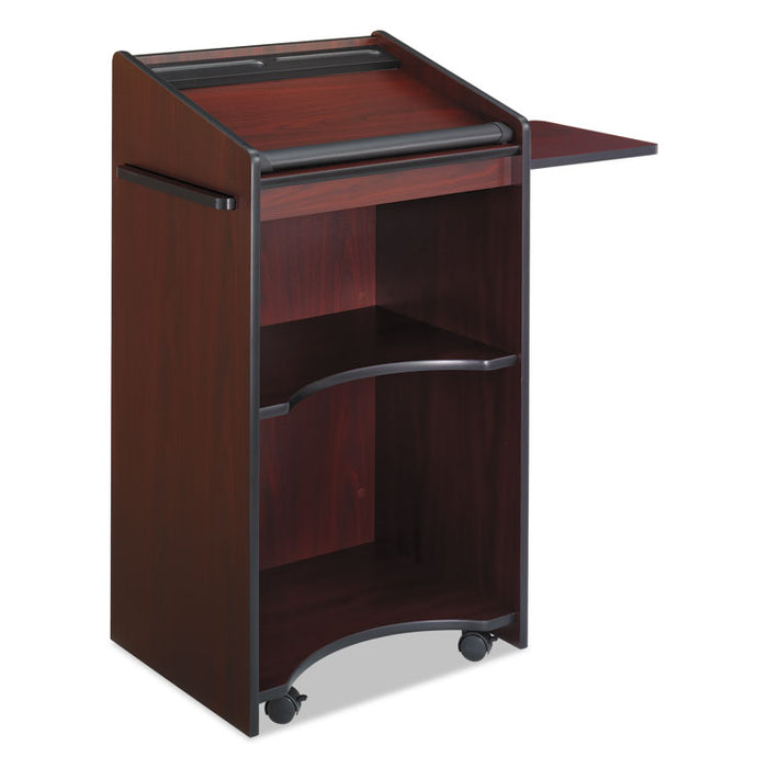 Executive Mobile Lectern, 25.25 x 19.75 x 46, Mahogany
