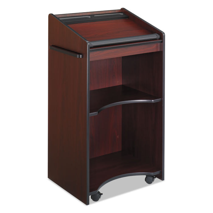 Executive Mobile Lectern, 25.25 x 19.75 x 46, Mahogany