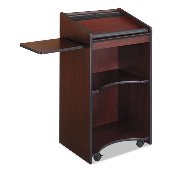 Executive Mobile Lectern, 25.25 x 19.75 x 46, Mahogany