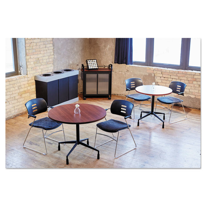 At-Your-Disposal Recycling Center, Polyethylene, Three 84 gal Bins, Black