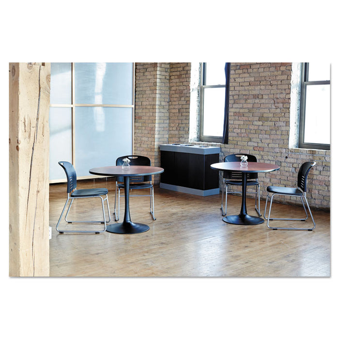 At-Your-Disposal Recycling Center, Polyethylene, Three 84 gal Bins, Black