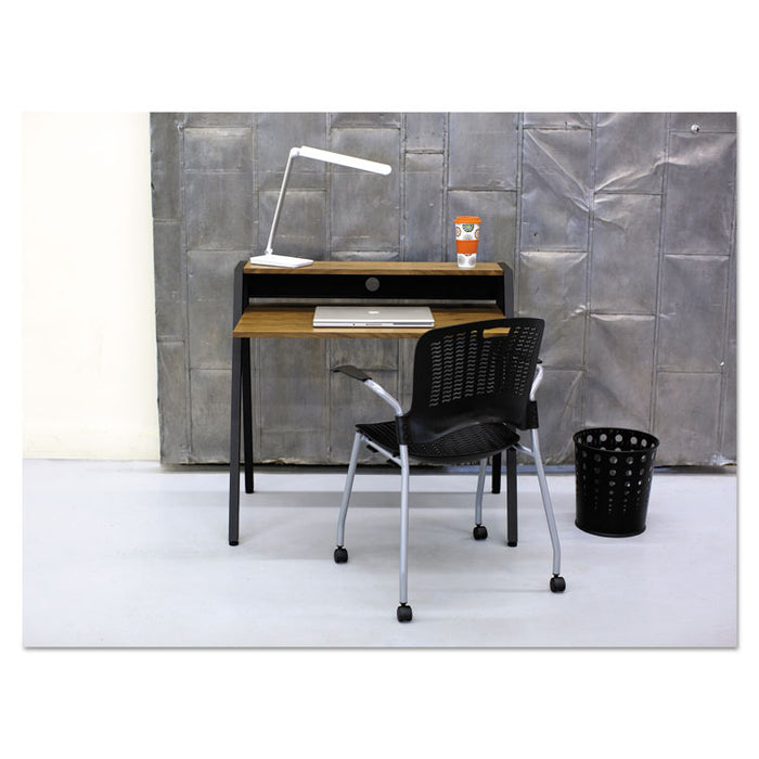 Bubble Wastebasket, Round, Steel, 6 gal, Black