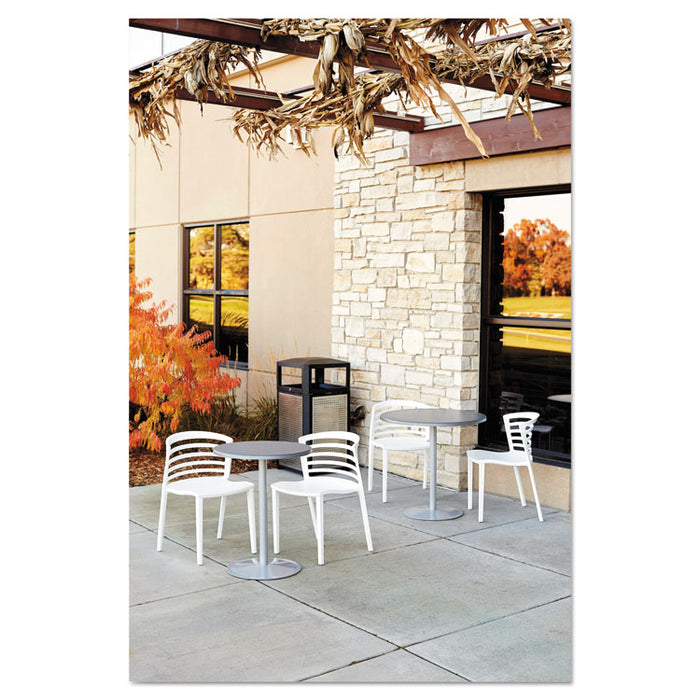 Evos Series Steel Waste Container, 38 gal, Black