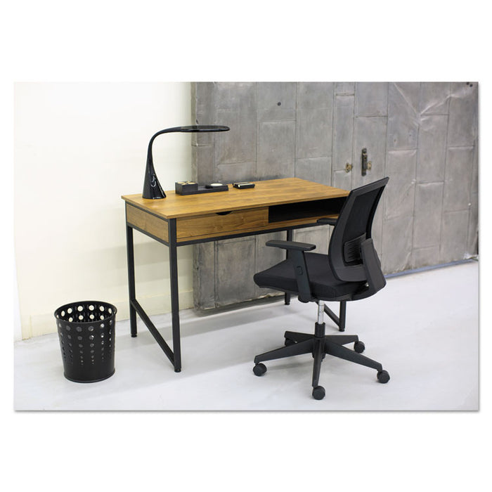 Bubble Wastebasket, Round, Steel, 6 gal, Black