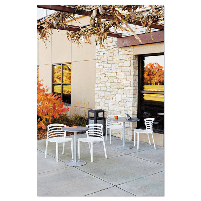 Ashtray-Top Evos Series Steel Waste Container, 38 gal, Black