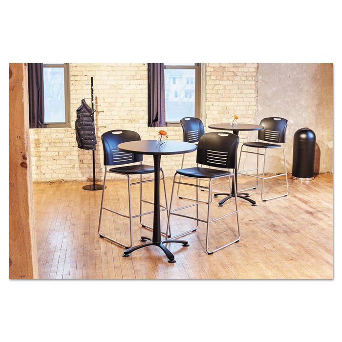 Open-Top Dome Receptacle, Round, Steel, 15 gal, Black