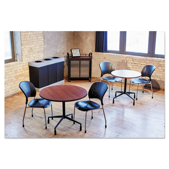 At-Your-Disposal Recycling Center, Polyethylene, Three 84 gal Bins, Black